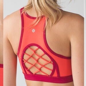 lululemon athletica Women's Red and Orange Sports Bra